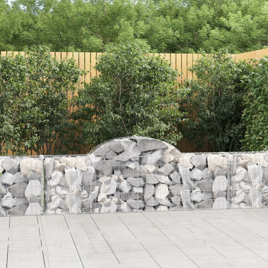 vidaXL Coșuri gabion arcuite 14 buc, 200x30x60/80 cm, fier galvanizat vidaXL Coșuri gabion arcuite 14 buc, 200x30x60/80 cm, fier galvanizat