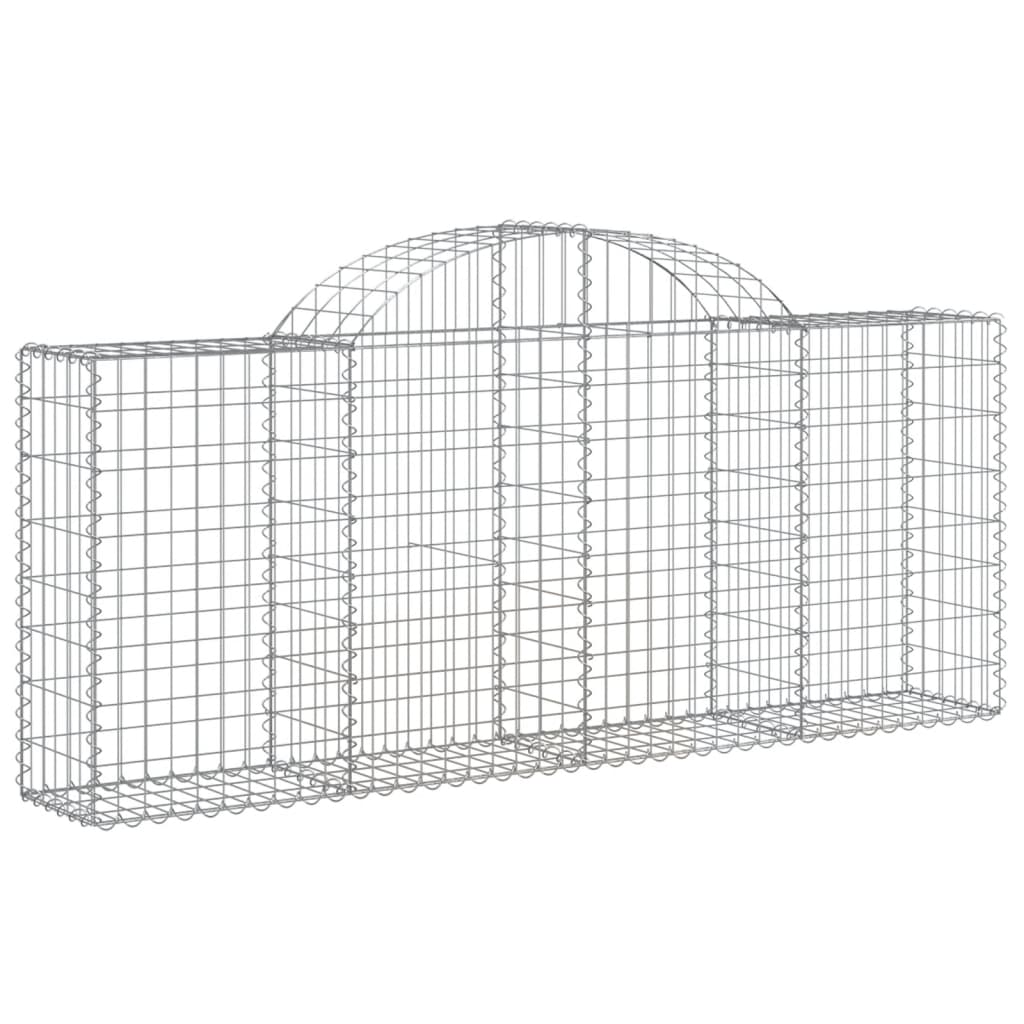 vidaXL Coșuri gabion arcuite 10 buc, 200x30x80/100cm, fier galvanizat vidaXL Coșuri gabion arcuite 10 buc, 200x30x80/100cm, fier galvanizat