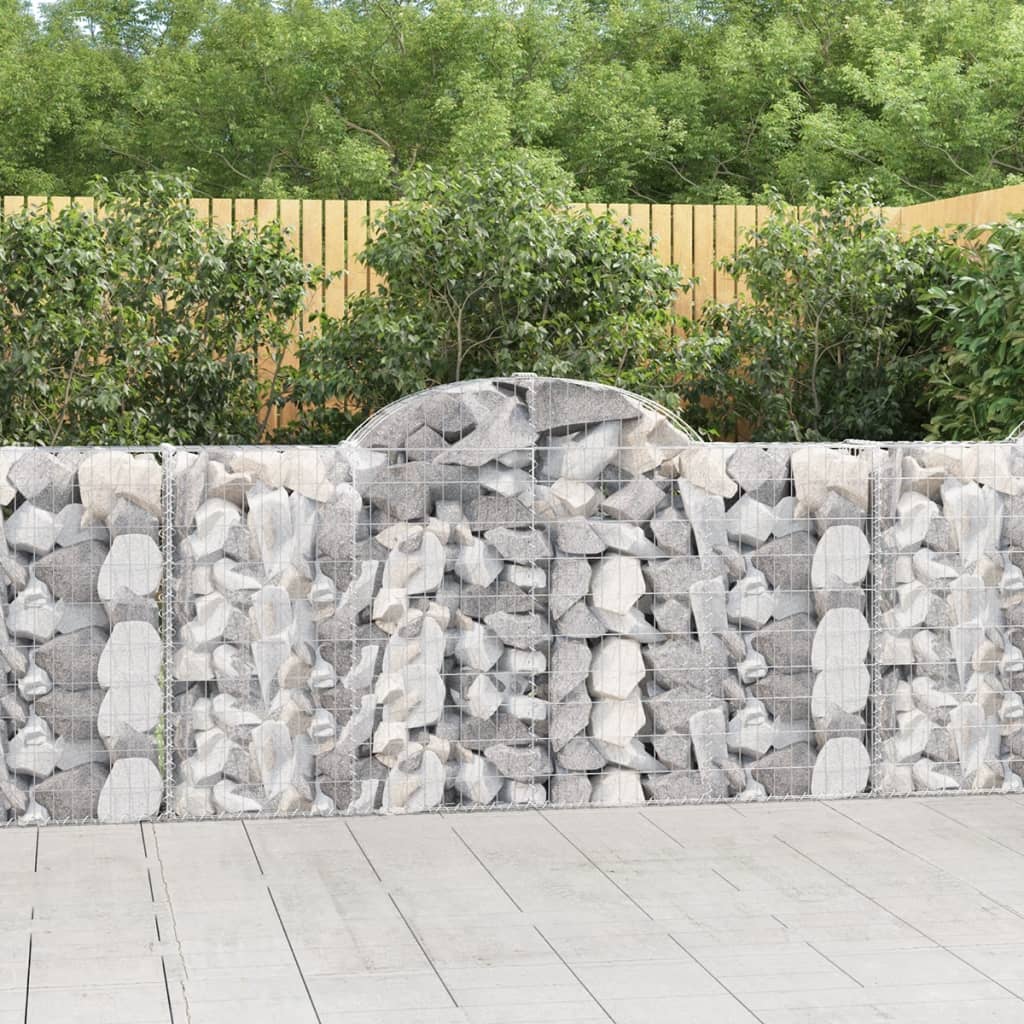 vidaXL Coșuri gabion arcuite 14 buc, 200x30x100/120 cm fier galvanizat vidaXL Coșuri gabion arcuite 14 buc, 200x30x100/120 cm fier galvanizat