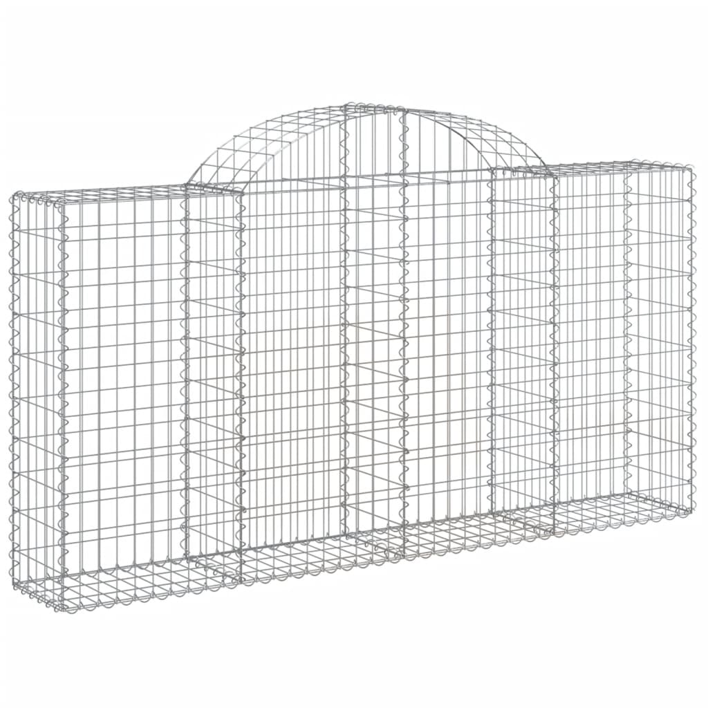 vidaXL Coșuri gabion arcuite 25 buc, 200x30x100/120 cm fier galvanizat