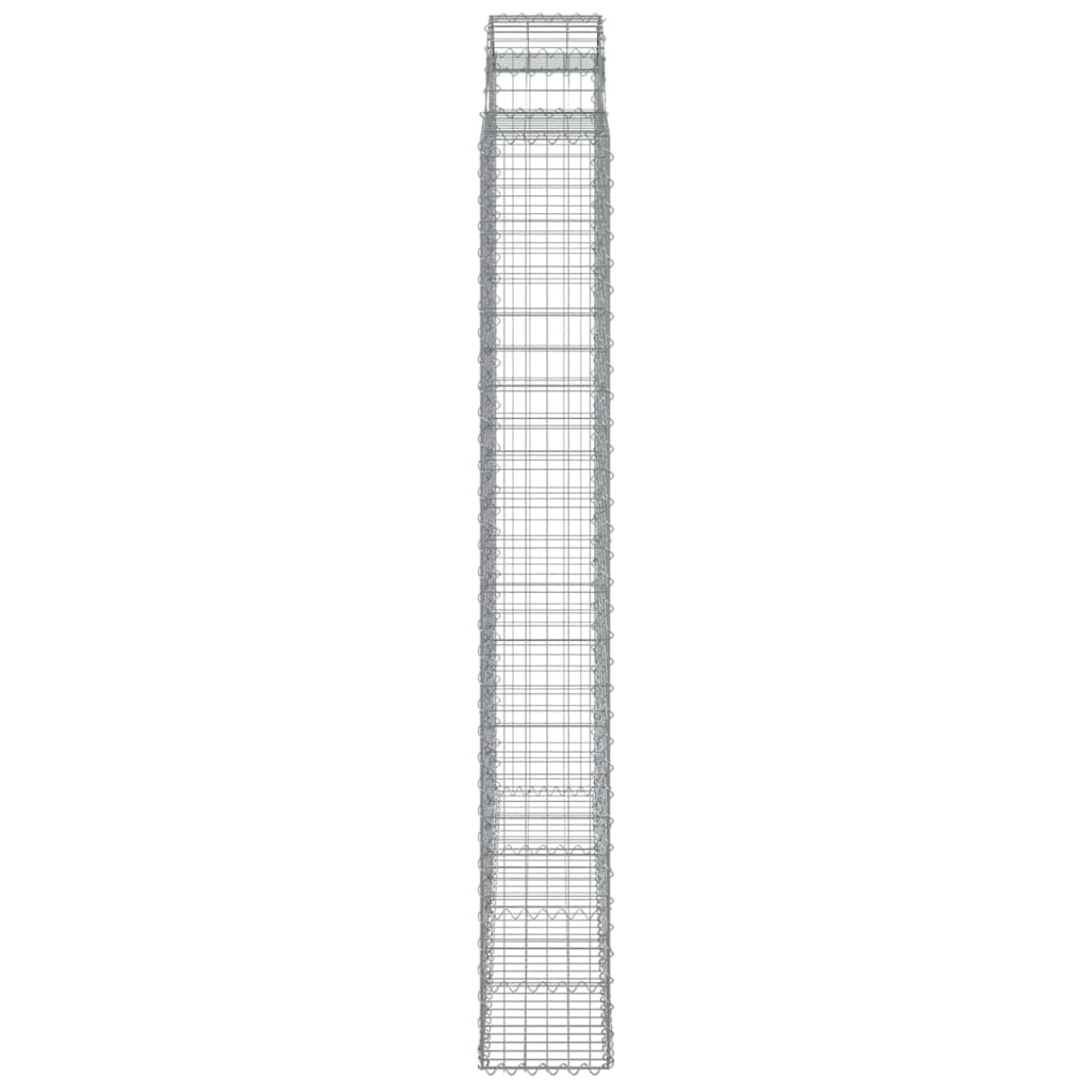 vidaXL Coșuri gabion arcuite, 2 buc 200x30x220/240cm, fier galvanizat