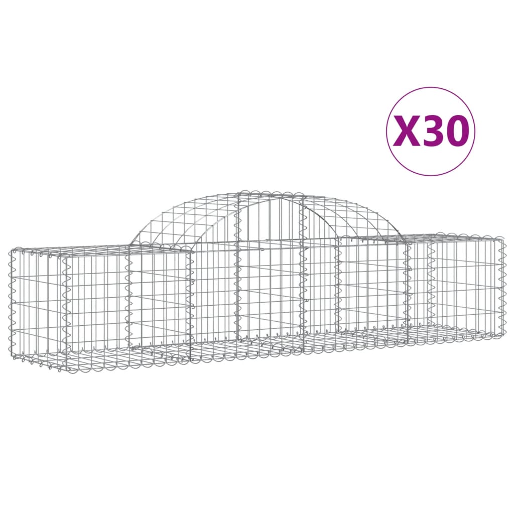 vidaXL Coșuri gabion arcuite 30 buc, 200x50x40/60 cm, fier galvanizat vidaXL Coșuri gabion arcuite 30 buc, 200x50x40/60 cm, fier galvanizat