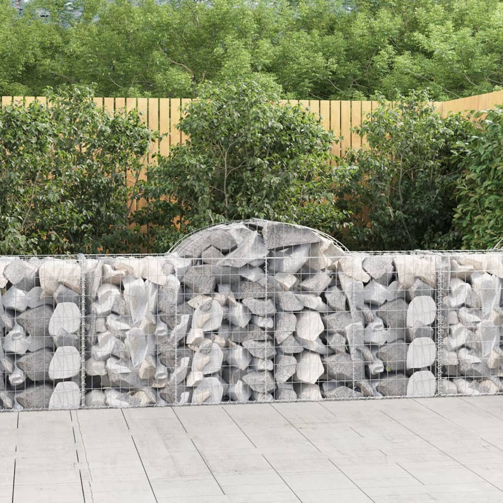 vidaXL Coșuri gabion arcuite 18 buc, 200x50x80/100 cm, fier galvanizat vidaXL Coșuri gabion arcuite 18 buc, 200x50x80/100 cm, fier galvanizat