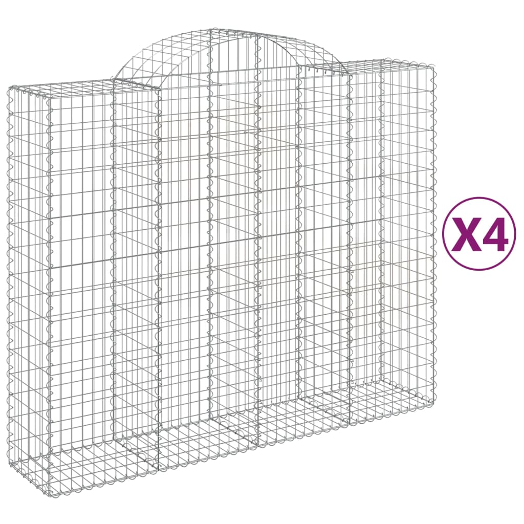vidaXL Coșuri gabion arcuite 4 buc, 200x50x160/180 cm, fier galvanizat vidaXL Coșuri gabion arcuite 4 buc, 200x50x160/180 cm, fier galvanizat