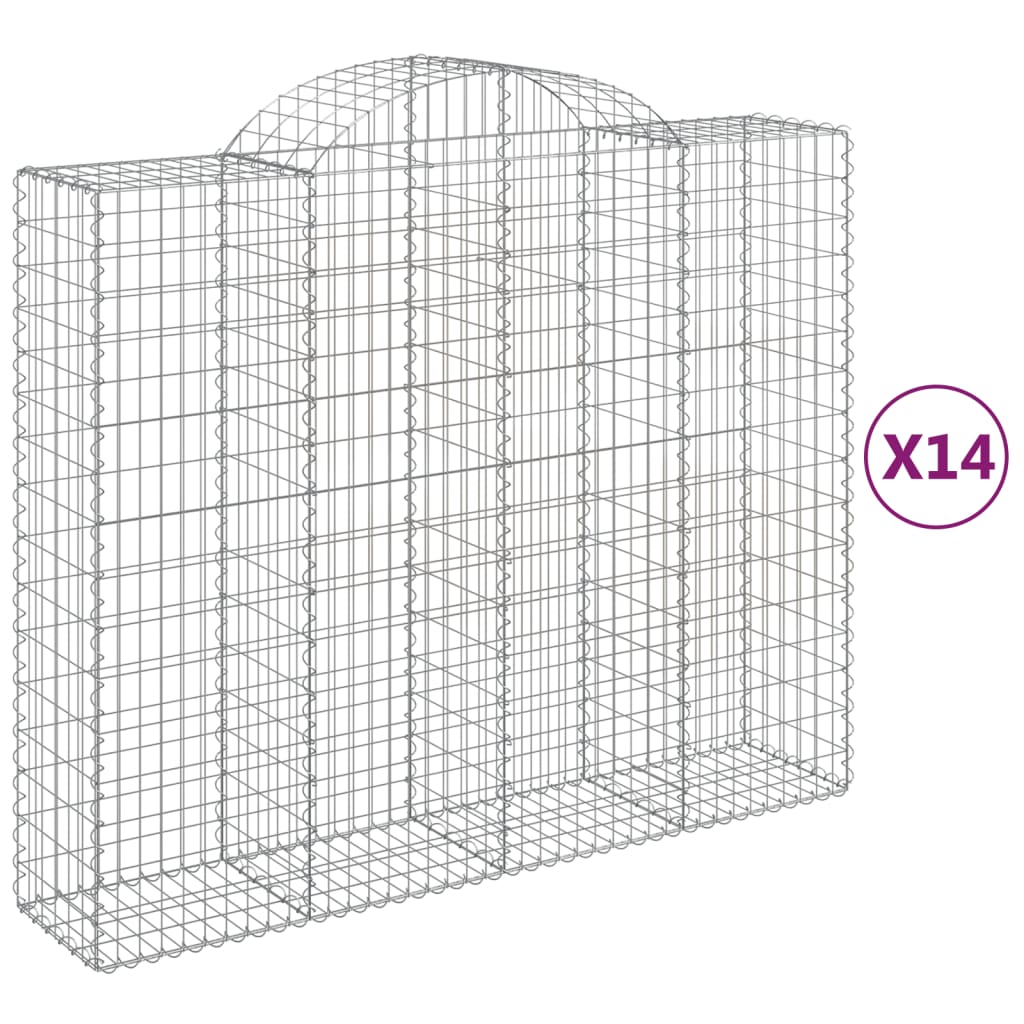 vidaXL Coșuri gabion arcuite 14 buc 200x50x160/180 cm, fier galvanizat vidaXL Coșuri gabion arcuite 14 buc 200x50x160/180 cm, fier galvanizat