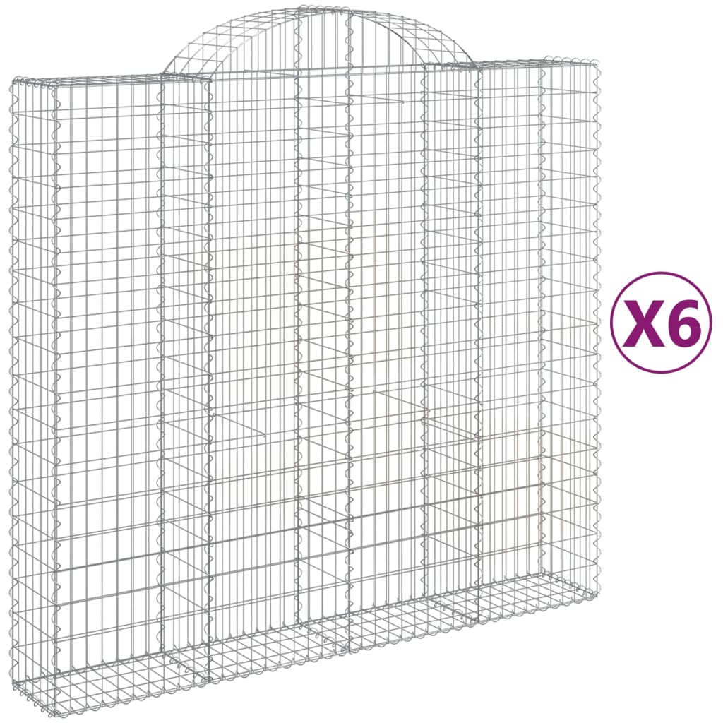 vidaXL Coșuri gabion arcuite 6 buc, 200x50x180/200 cm, fier galvanizat vidaXL Coșuri gabion arcuite 6 buc, 200x50x180/200 cm, fier galvanizat