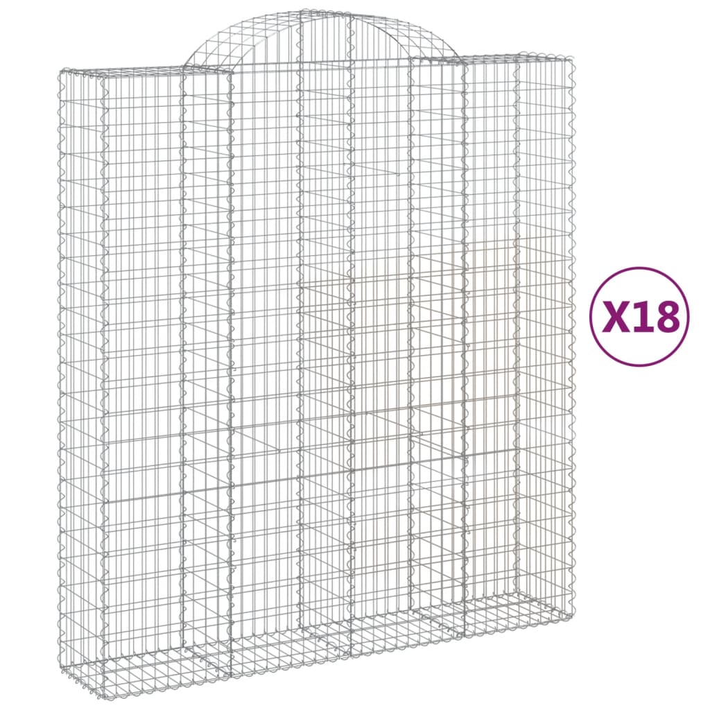vidaXL Coșuri gabion arcuite, 18 buc 200x50x220/240cm, fier galvanizat vidaXL Coșuri gabion arcuite, 18 buc 200x50x220/240cm, fier galvanizat