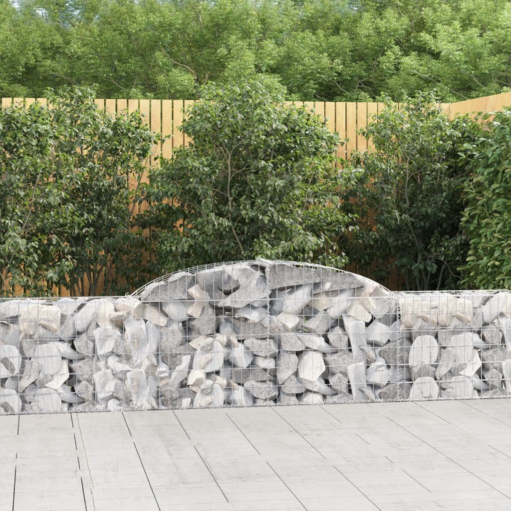 vidaXL Coșuri gabion arcuite, 12 buc., 300x30x60/80cm, fier galvanizat vidaXL Coșuri gabion arcuite, 12 buc., 300x30x60/80cm, fier galvanizat