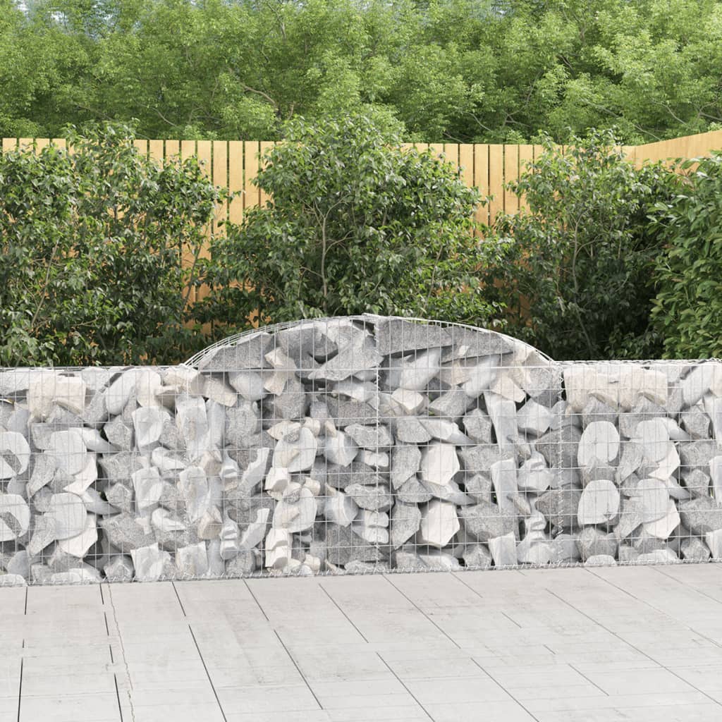 vidaXL Coșuri gabion arcuite 4 buc., 300x30x80/100 cm, fier galvanizat vidaXL Coșuri gabion arcuite 4 buc., 300x30x80/100 cm, fier galvanizat