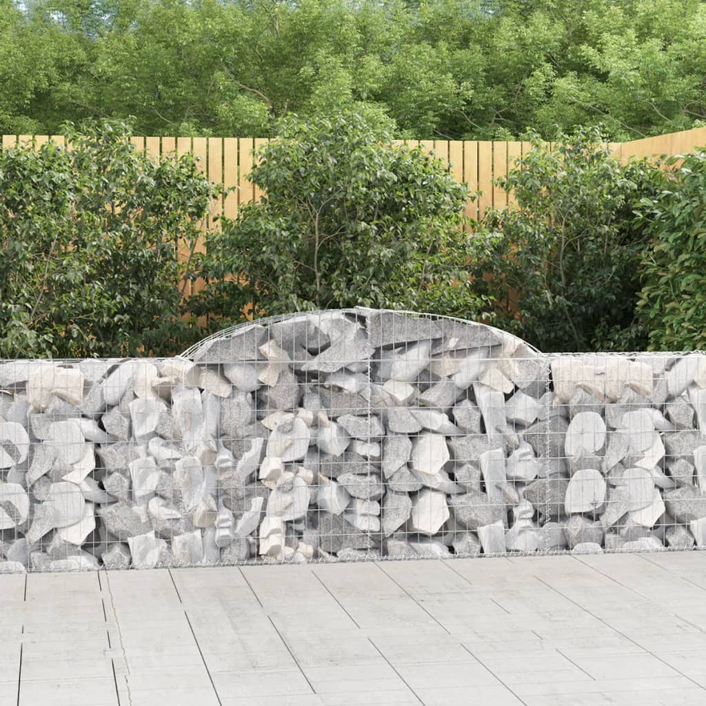 vidaXL Coșuri gabion arcuite 10 buc, 300x30x80/100 cm, fier galvanizat vidaXL Coșuri gabion arcuite 10 buc, 300x30x80/100 cm, fier galvanizat
