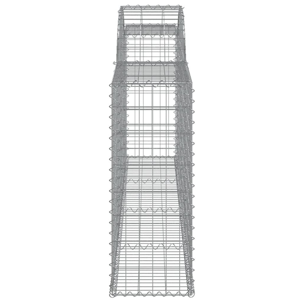 vidaXL Coșuri gabion arcuite 17 buc, 300x30x80/100 cm, fier galvanizat