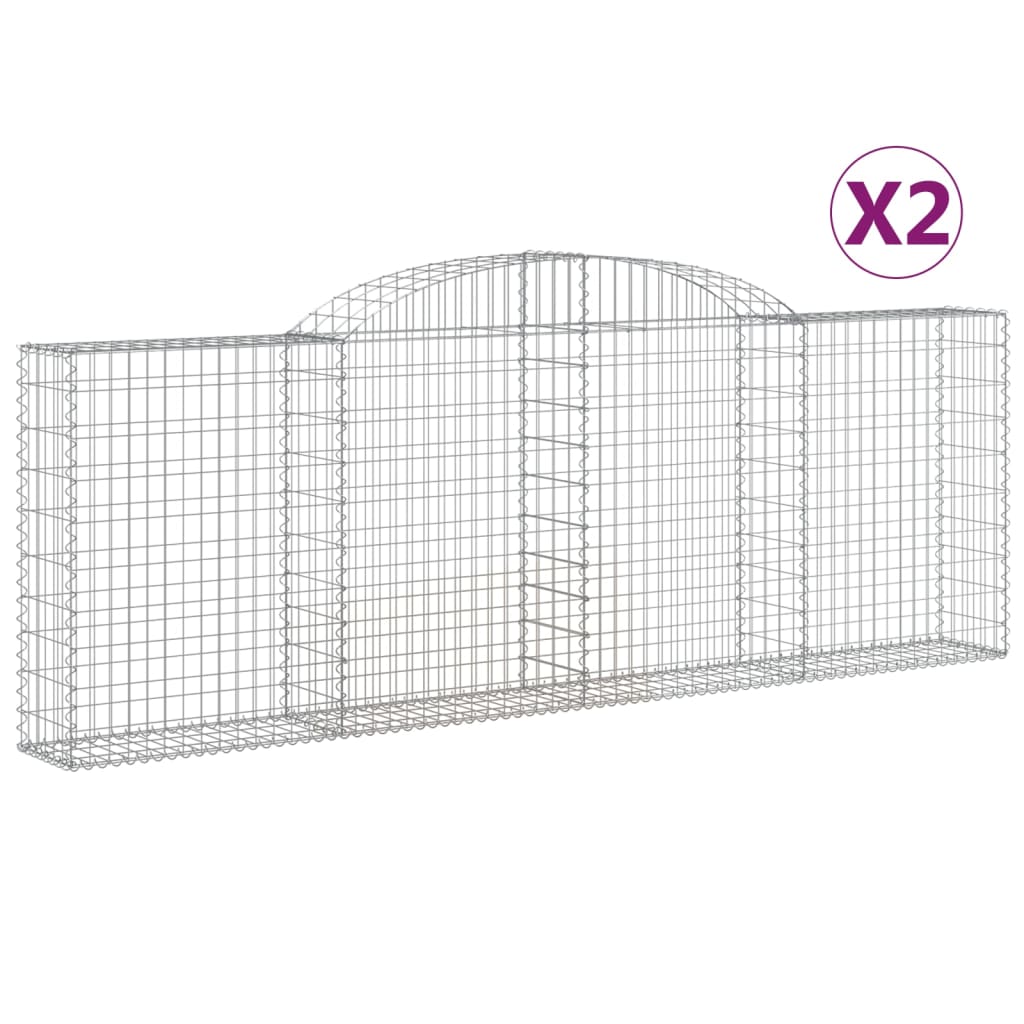 vidaXL Coșuri gabion arcuite 2 buc, 300x30x100/120 cm fier galvanizat vidaXL Coșuri gabion arcuite 2 buc, 300x30x100/120 cm fier galvanizat