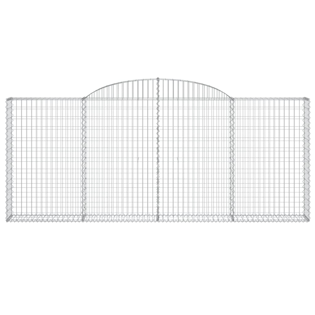 vidaXL Coșuri gabion arcuite 9 buc, 300x30x120/140 cm, fier galvanizat
