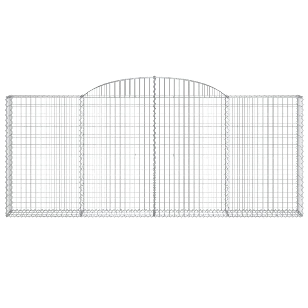vidaXL Coșuri gabion arcuite 17 buc, 300x30x120/140 cm fier galvanizat