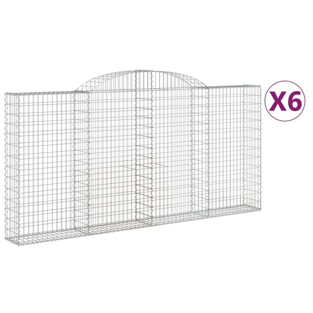 vidaXL Coșuri gabion arcuite 6 buc. 300x30x140/160 cm fier galvanizat vidaXL Coșuri gabion arcuite 6 buc. 300x30x140/160 cm fier galvanizat