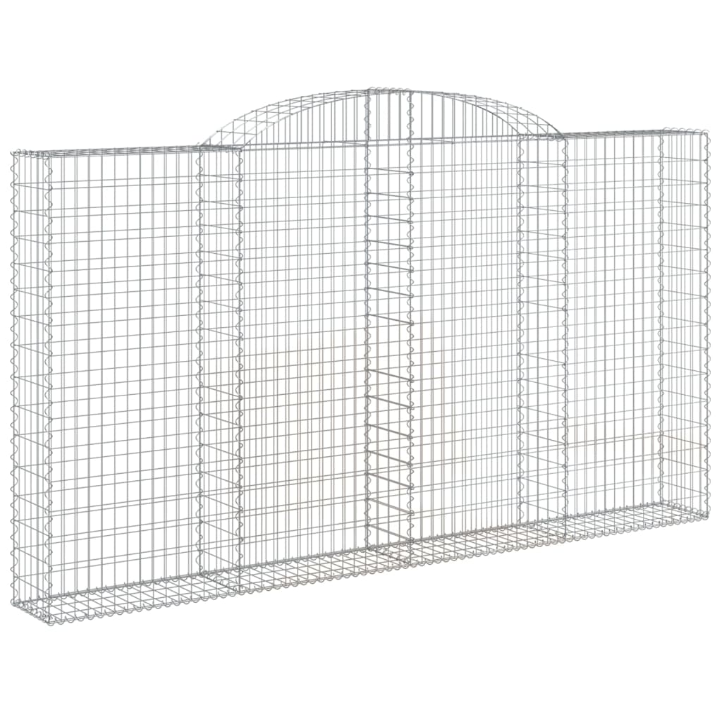 vidaXL Coșuri gabion arcuite 2 buc. 300x30x160/180 cm fier galvanizat