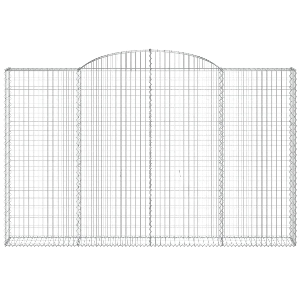 vidaXL Coșuri gabion arcuite 3 buc, 300x30x180/200 cm, fier galvanizat