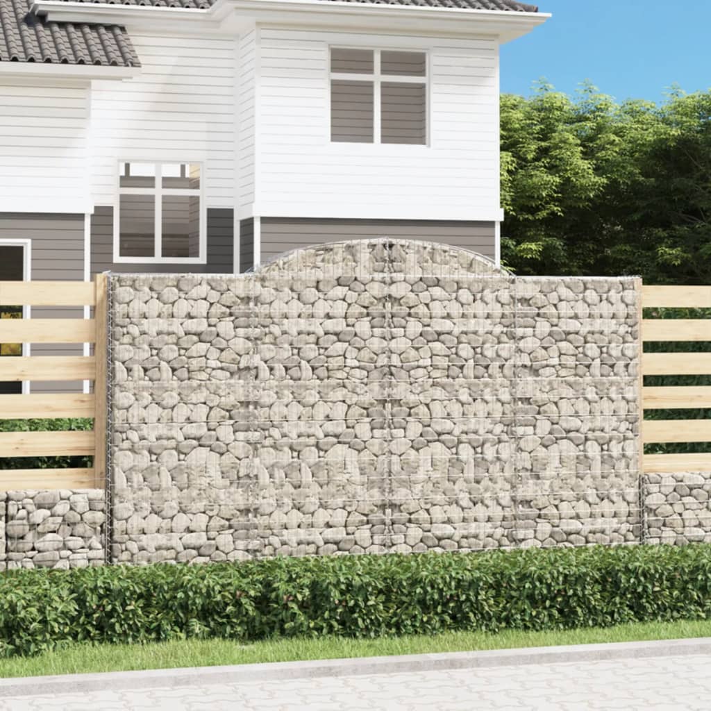 vidaXL Coșuri gabion arcuite 3 buc, 300x30x180/200 cm, fier galvanizat