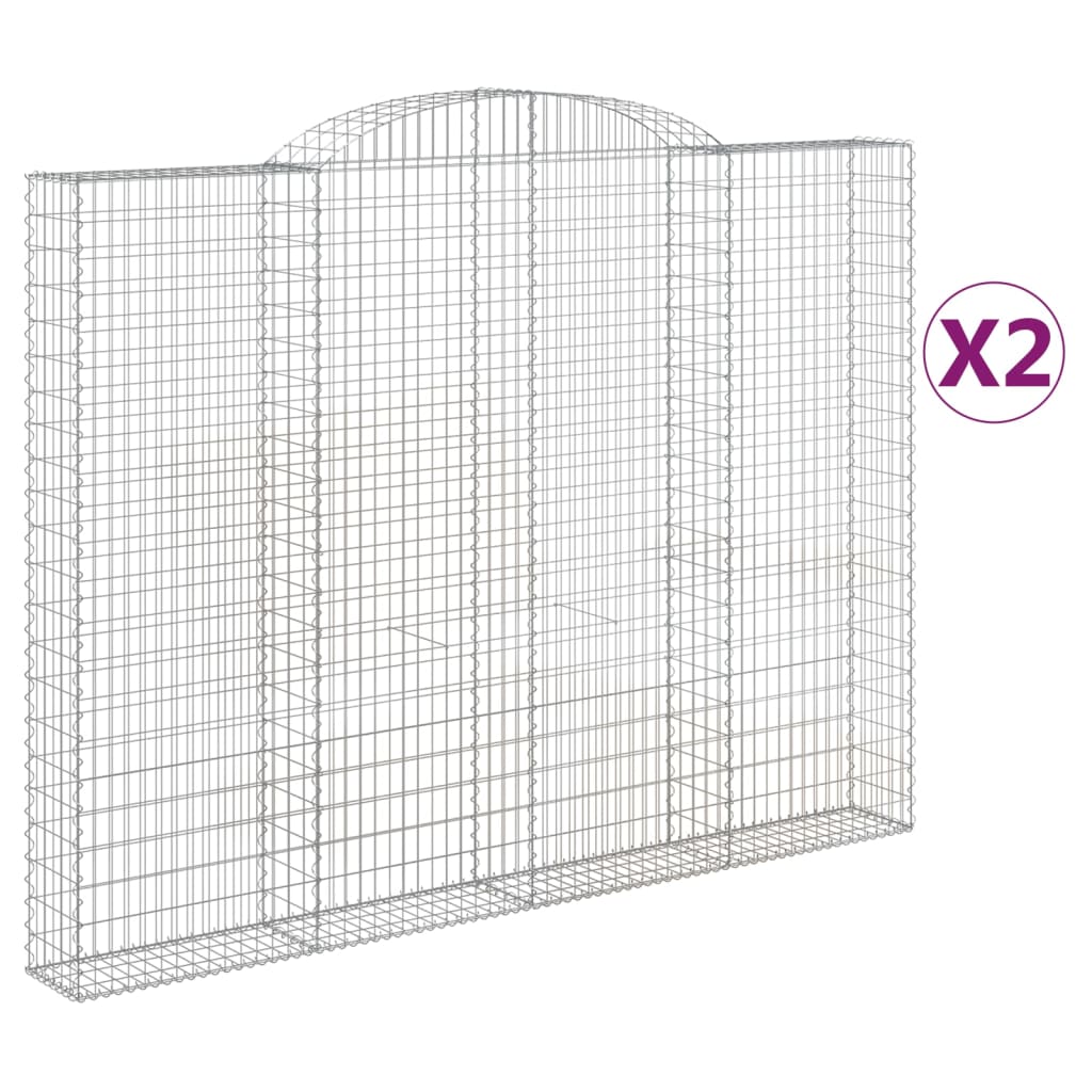vidaXL Coșuri gabion arcuite 2 buc. 300x30x220/240 cm fier galvanizat vidaXL Coșuri gabion arcuite 2 buc. 300x30x220/240 cm fier galvanizat
