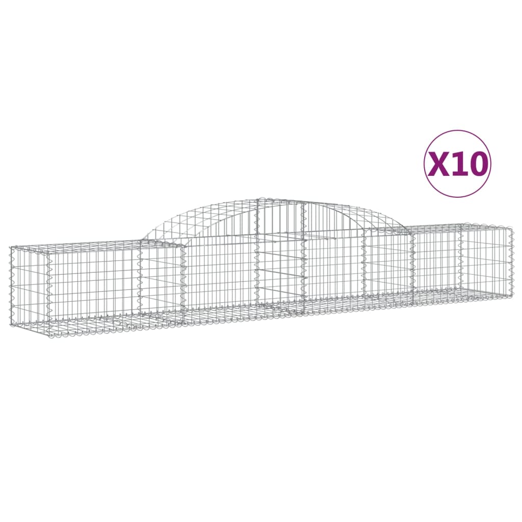 vidaXL Coșuri gabion arcuite, 10 buc., 300x50x40/60cm, fier galvanizat vidaXL Coșuri gabion arcuite, 10 buc., 300x50x40/60cm, fier galvanizat