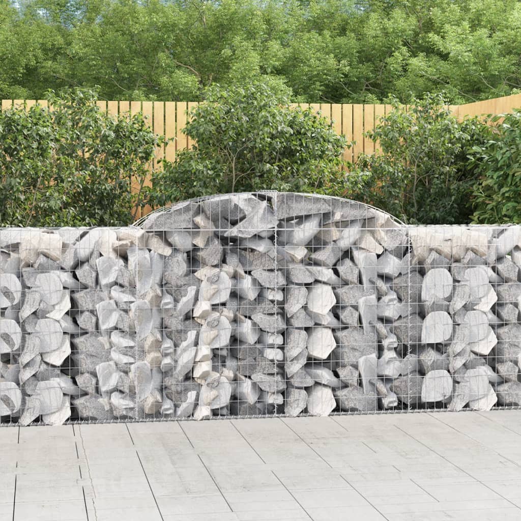 vidaXL Coșuri gabion arcuite 2 buc, 300x50x100/120 cm fier galvanizat vidaXL Coșuri gabion arcuite 2 buc, 300x50x100/120 cm fier galvanizat