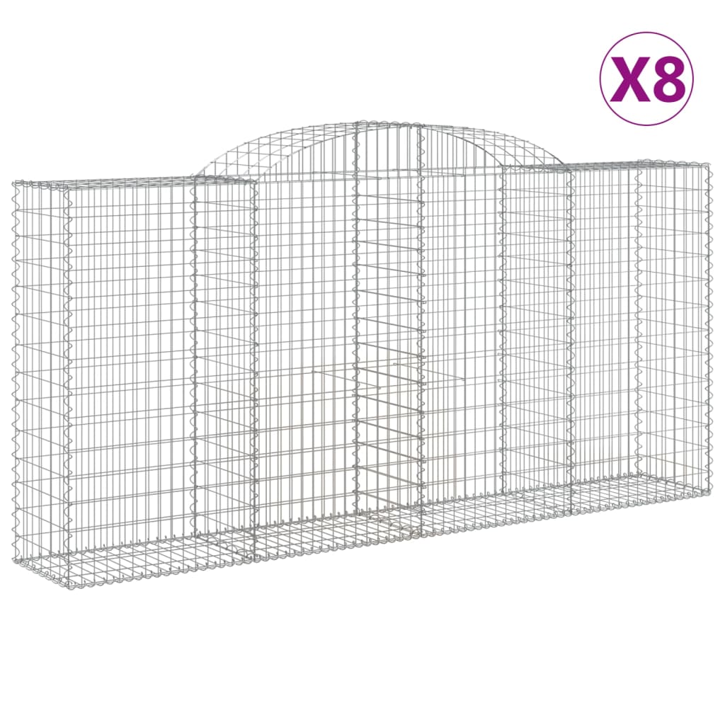 vidaXL Coșuri gabion arcuite 8 buc, 300x50x140/160 cm, fier galvanizat vidaXL Coșuri gabion arcuite 8 buc, 300x50x140/160 cm, fier galvanizat
