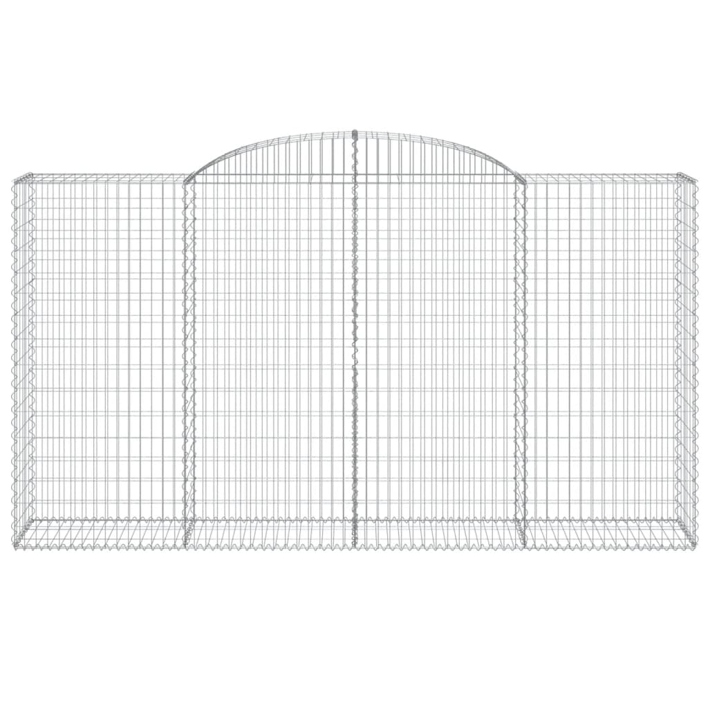 vidaXL Coșuri gabion arcuite 9 buc, 300x50x160/180 cm, fier galvanizat