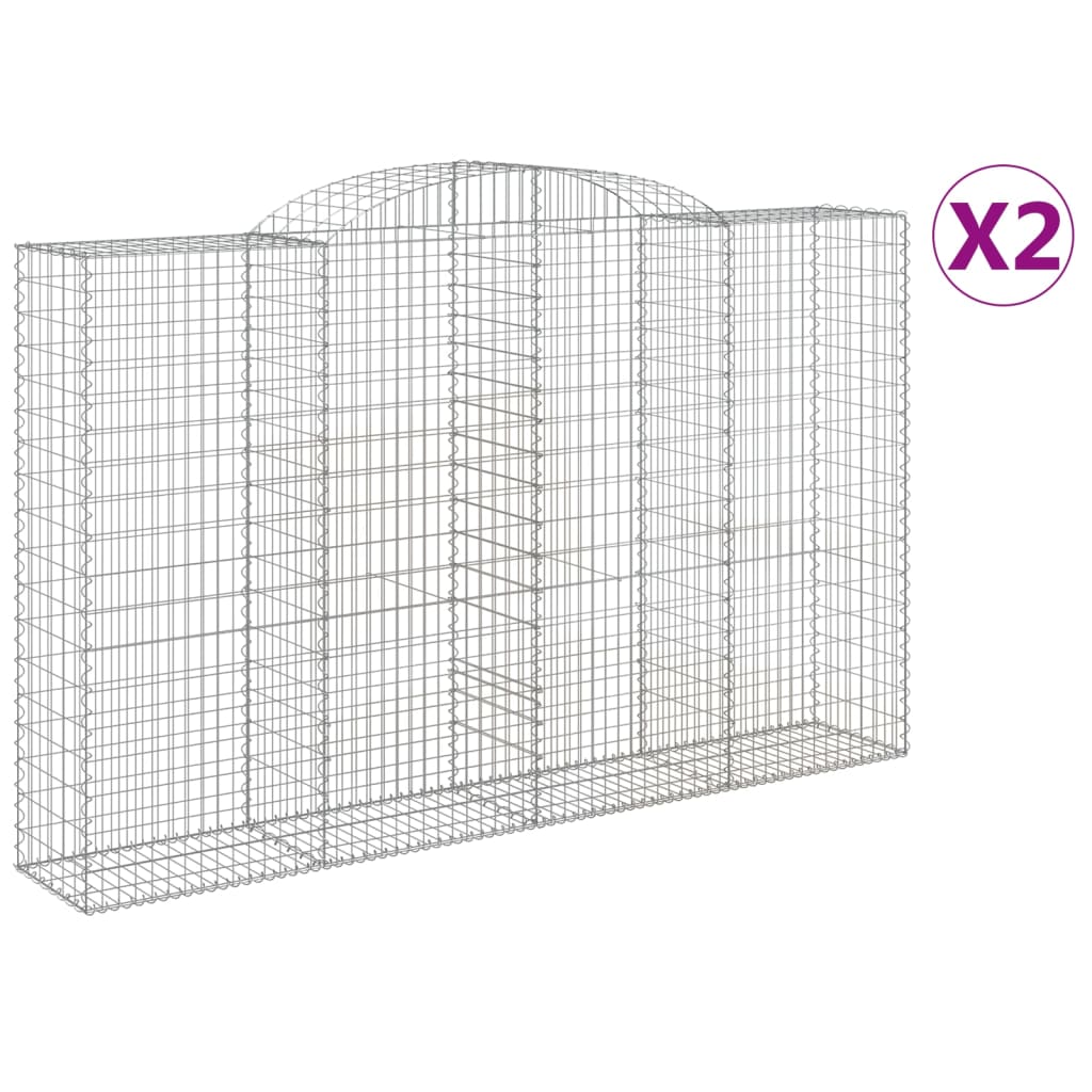 vidaXL Coșuri gabion arcuite 2 buc, 300x50x180/200 cm, fier galvanizat vidaXL Coșuri gabion arcuite 2 buc, 300x50x180/200 cm, fier galvanizat