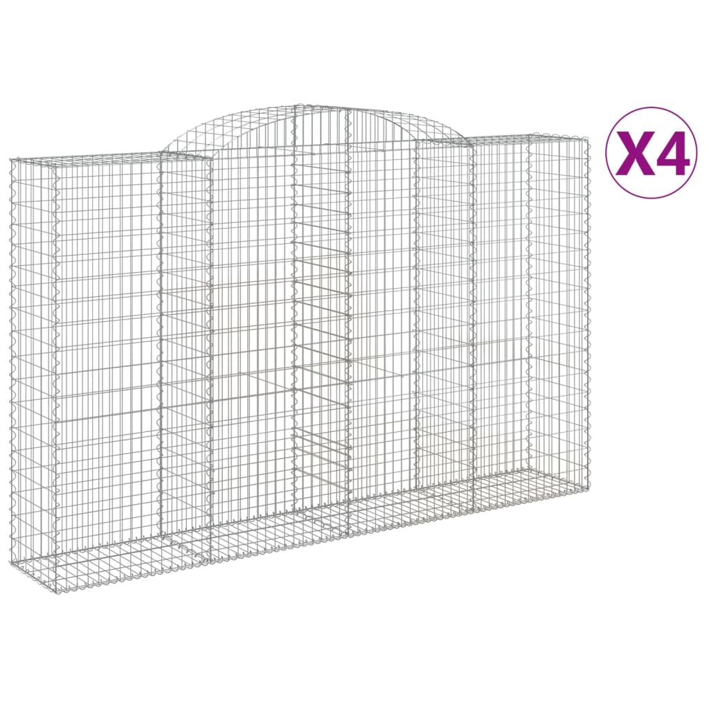 vidaXL Coșuri gabion arcuite 4 buc, 300x50x180/200 cm, fier galvanizat vidaXL Coșuri gabion arcuite 4 buc, 300x50x180/200 cm, fier galvanizat