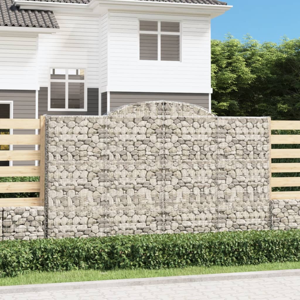vidaXL Coșuri gabion arcuite 10 buc, 300x50x180/200 cm fier galvanizat vidaXL Coșuri gabion arcuite 10 buc, 300x50x180/200 cm fier galvanizat