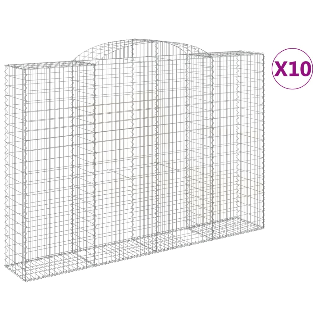 vidaXL Coșuri gabion arcuite 10 buc. 300x50x200/220 cm fier galvanizat vidaXL Coșuri gabion arcuite 10 buc. 300x50x200/220 cm fier galvanizat