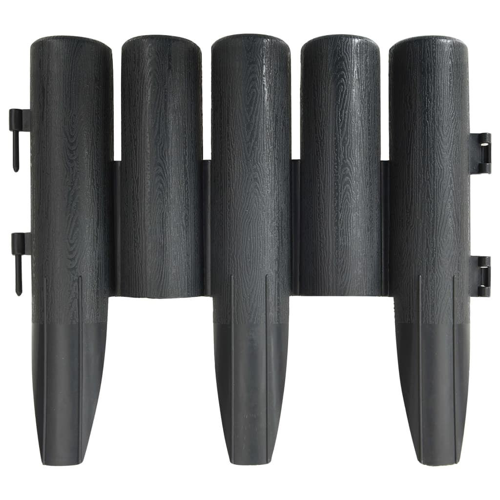 vidaXL Borduri de gazon, 36 buc., antracit, 10 m, PP vidaXL Borduri de gazon, 36 buc., antracit, 10 m, PP