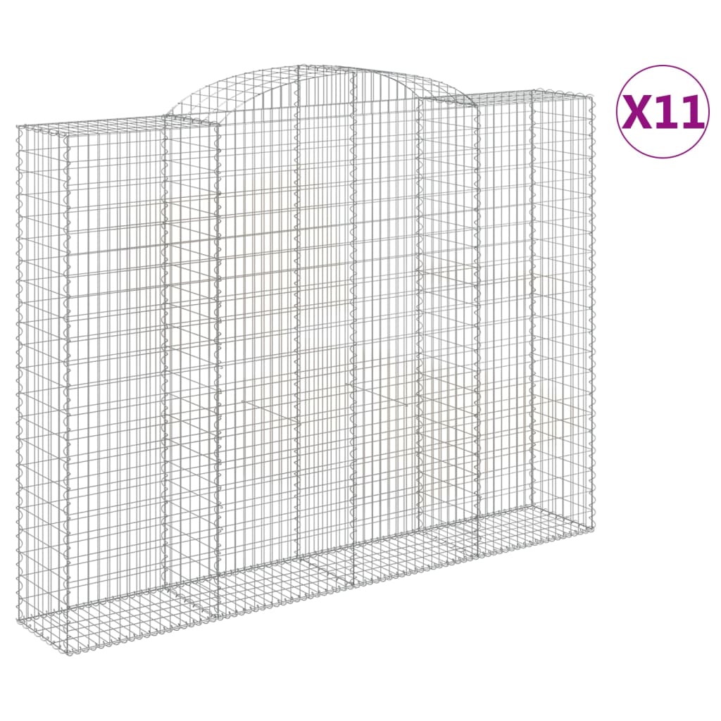 vidaXL Coșuri gabion arcuite, 11 buc 300x50x220/240cm, fier galvanizat