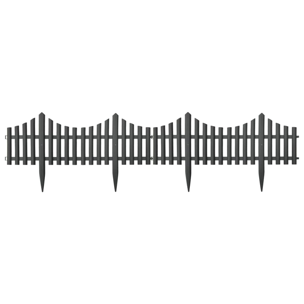 vidaXL Borduri de gazon, 17 buc., antracit, 10 m, PP vidaXL Borduri de gazon, 17 buc., antracit, 10 m, PP