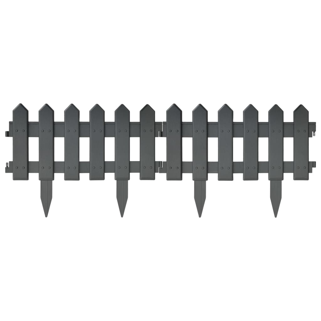 vidaXL Borduri de gazon, 25 buc., antracit, 10 m, PP vidaXL Borduri de gazon, 25 buc., antracit, 10 m, PP