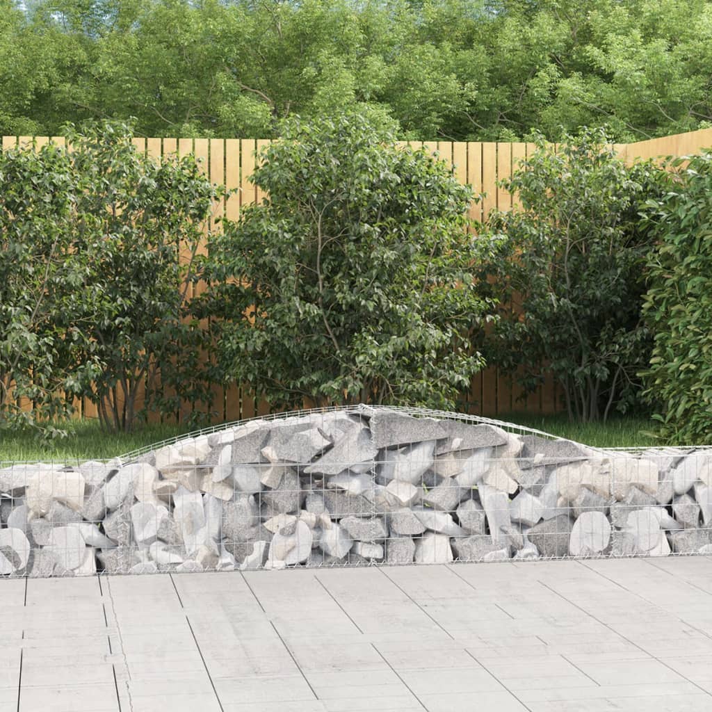 vidaXL Coșuri gabion arcuite 15 buc, 400x30x40/60 cm, fier galvanizat vidaXL Coșuri gabion arcuite 15 buc, 400x30x40/60 cm, fier galvanizat