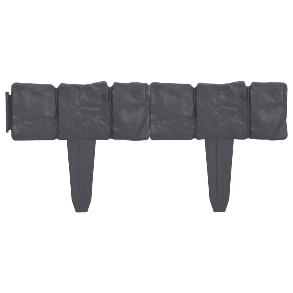 vidaXL Gard de gazon, 41 buc., 10 m, plastic, aspect piatră vidaXL Gard de gazon, 41 buc., 10 m, plastic, aspect piatră
