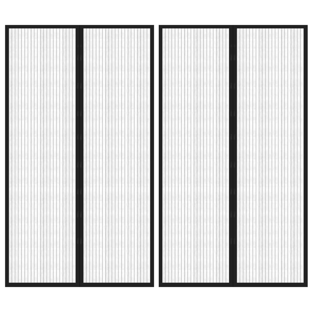 vidaXL Perdele de ușă anti-insecte cu magnet, 2 buc., negru, 200x80 cm vidaXL Perdele de ușă anti-insecte cu magnet, 2 buc., negru, 200x80 cm