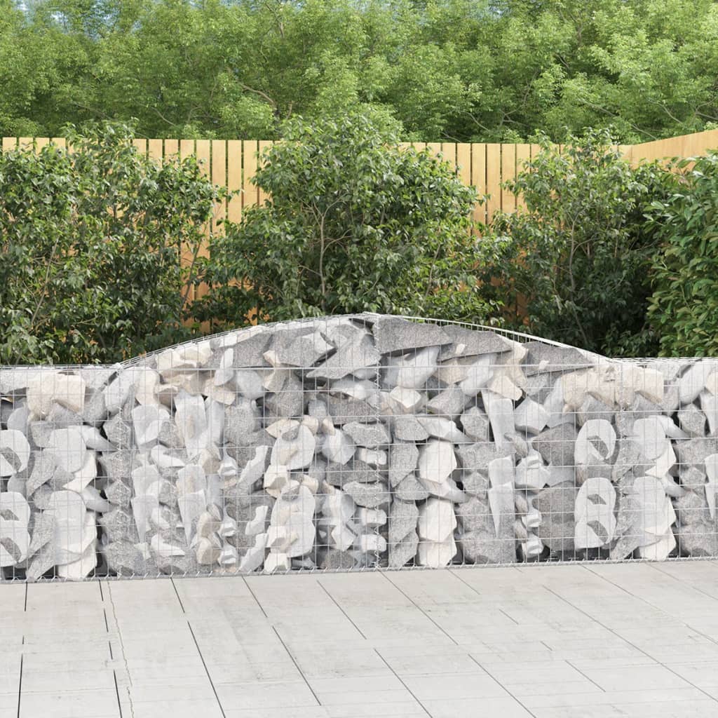 vidaXL Coșuri gabion arcuite 4 buc, 400x30x80/100 cm, fier galvanizat vidaXL Coșuri gabion arcuite 4 buc, 400x30x80/100 cm, fier galvanizat