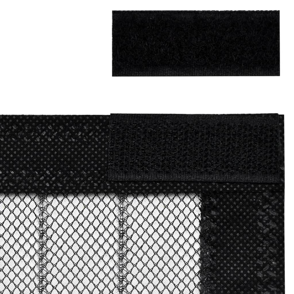 vidaXL Perdea de ușă anti-insecte cu magnet, 2 buc., negru, 210x90 cm