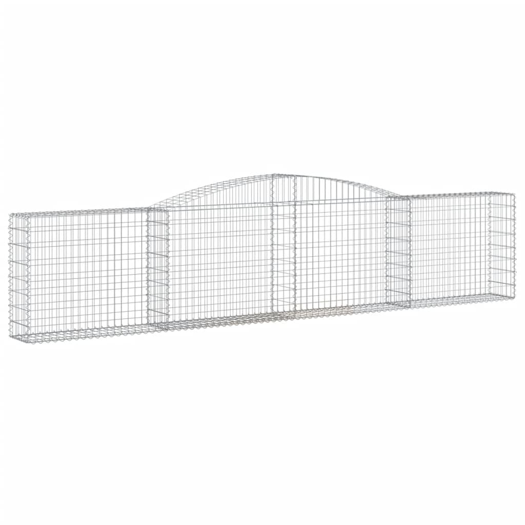 vidaXL Coșuri gabion arcuite 10 buc, 400x30x80/100 cm, fier galvanizat