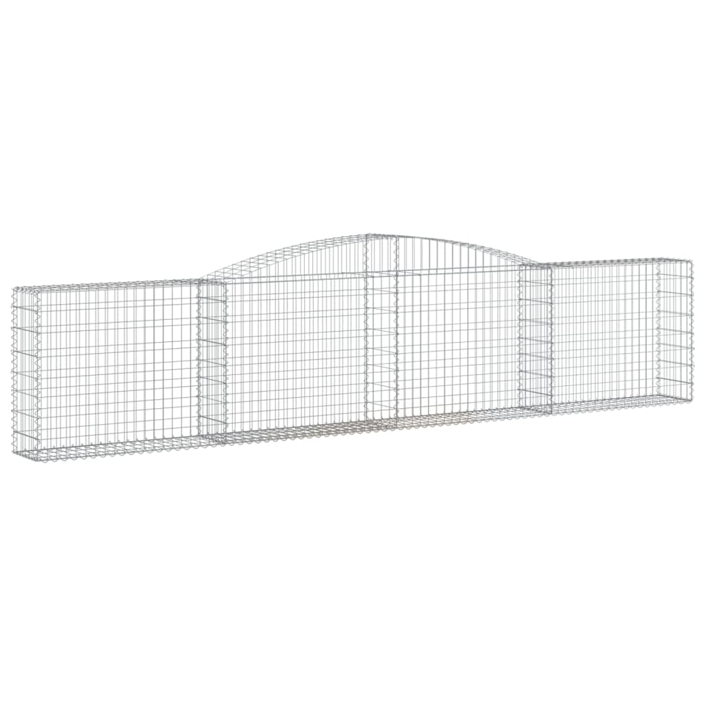 vidaXL Coșuri gabion arcuite 20 buc, 400x30x80/100 cm, fier galvanizat