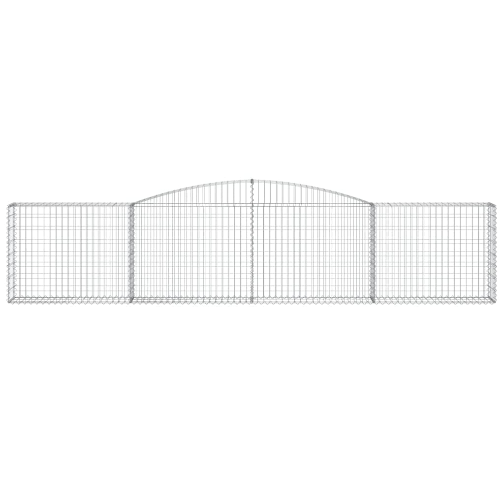 vidaXL Coșuri gabion arcuite 20 buc, 400x30x80/100 cm, fier galvanizat