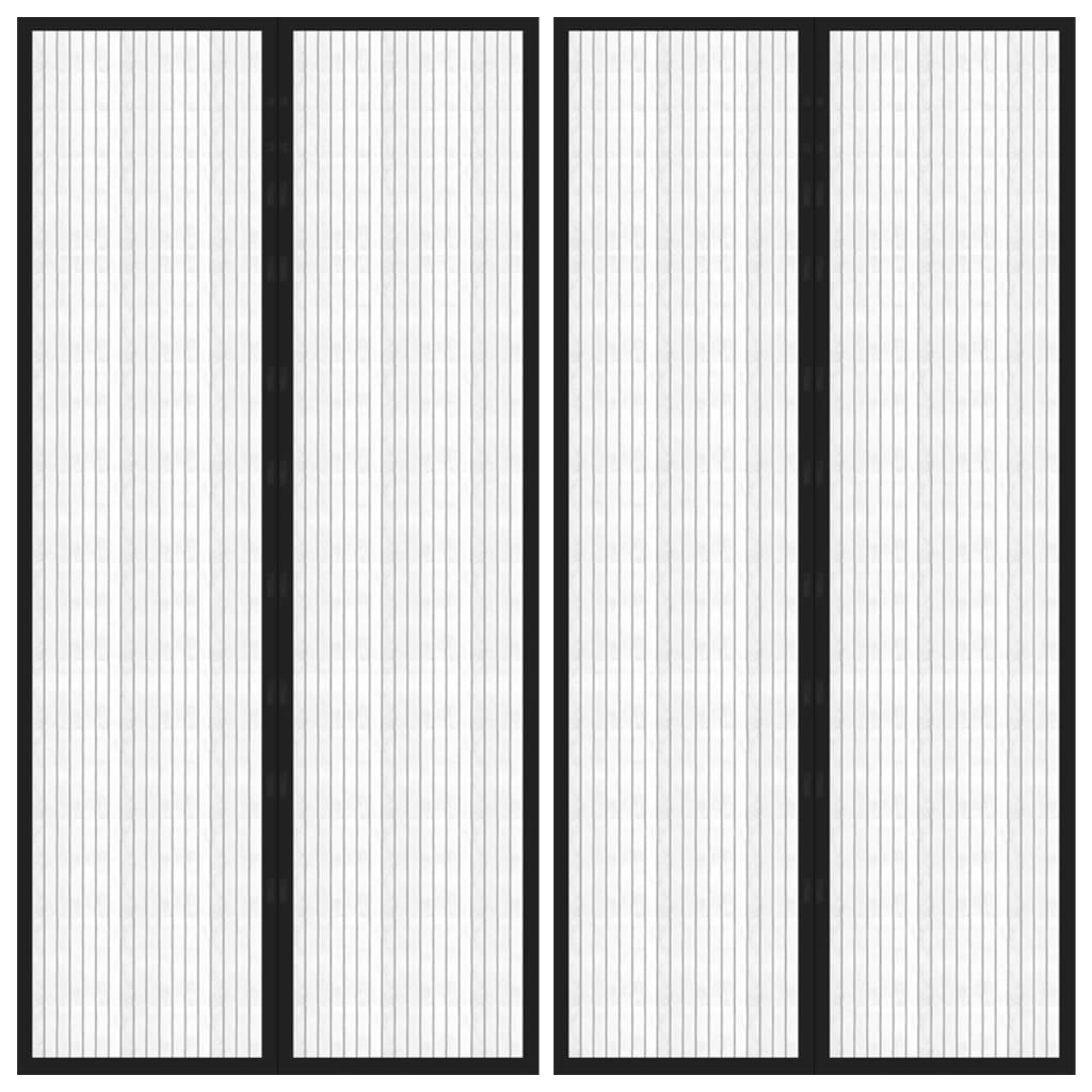 vidaXL Perdea de ușă anti-insecte cu magnet, 2 buc., negru, 220x100 cm vidaXL Perdea de ușă anti-insecte cu magnet, 2 buc., negru, 220x100 cm