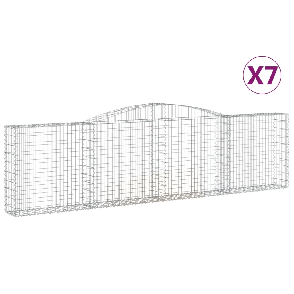 vidaXL Coșuri gabion arcuite 7 buc, 400x30x100/120 cm fier galvanizat vidaXL Coșuri gabion arcuite 7 buc, 400x30x100/120 cm fier galvanizat