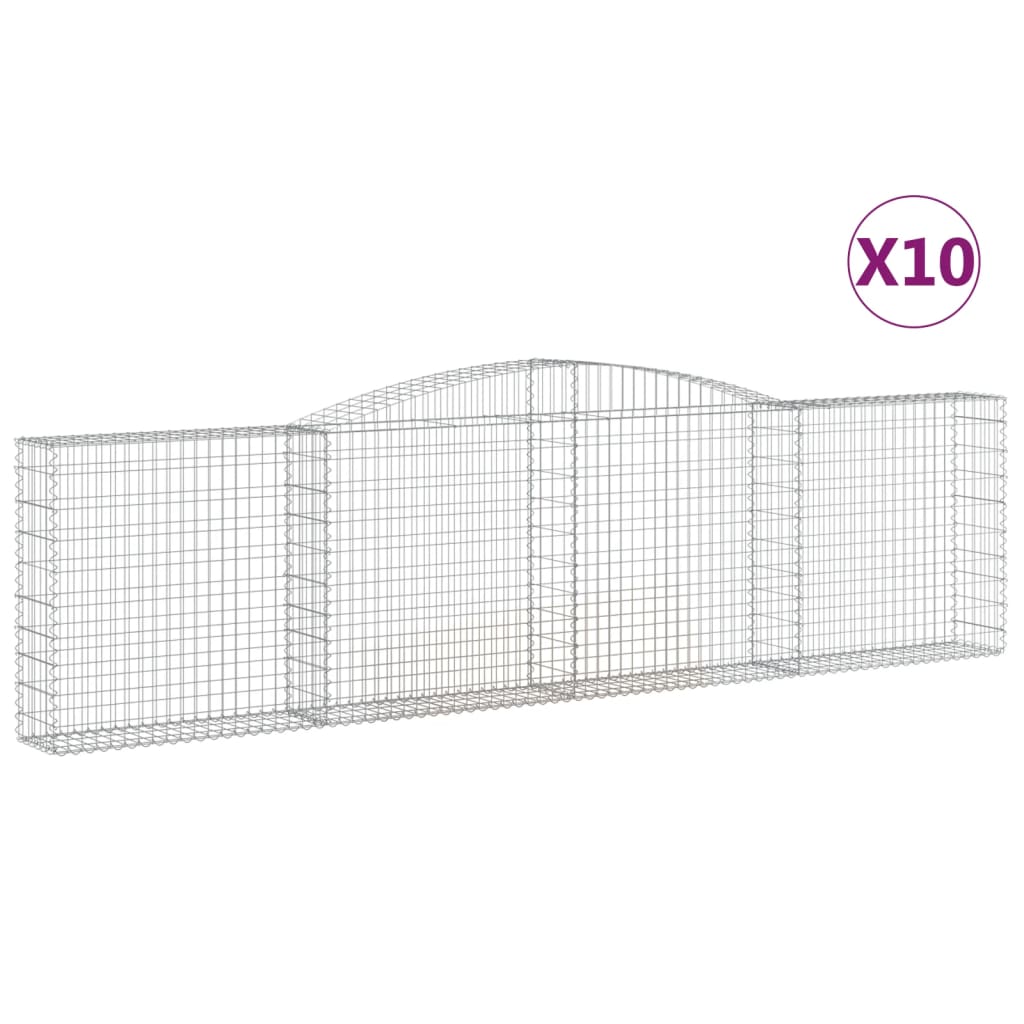 vidaXL Coșuri gabion arcuite 10 buc, 400x30x100/120 cm fier galvanizat vidaXL Coșuri gabion arcuite 10 buc, 400x30x100/120 cm fier galvanizat