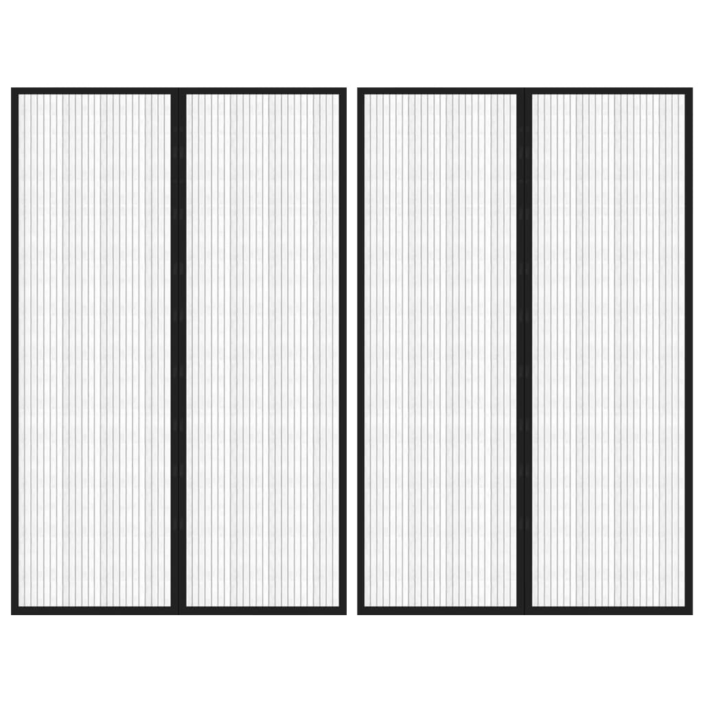 vidaXL Perdea de ușă anti-insecte cu magnet, 2 buc., negru, 220x130 cm vidaXL Perdea de ușă anti-insecte cu magnet, 2 buc., negru, 220x130 cm
