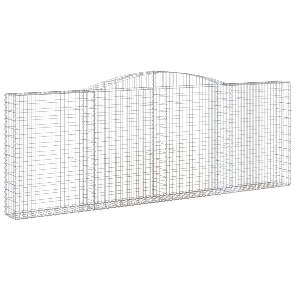 vidaXL Coșuri gabion arcuite 2 buc, 400x30x140/160 cm, fier galvanizat
