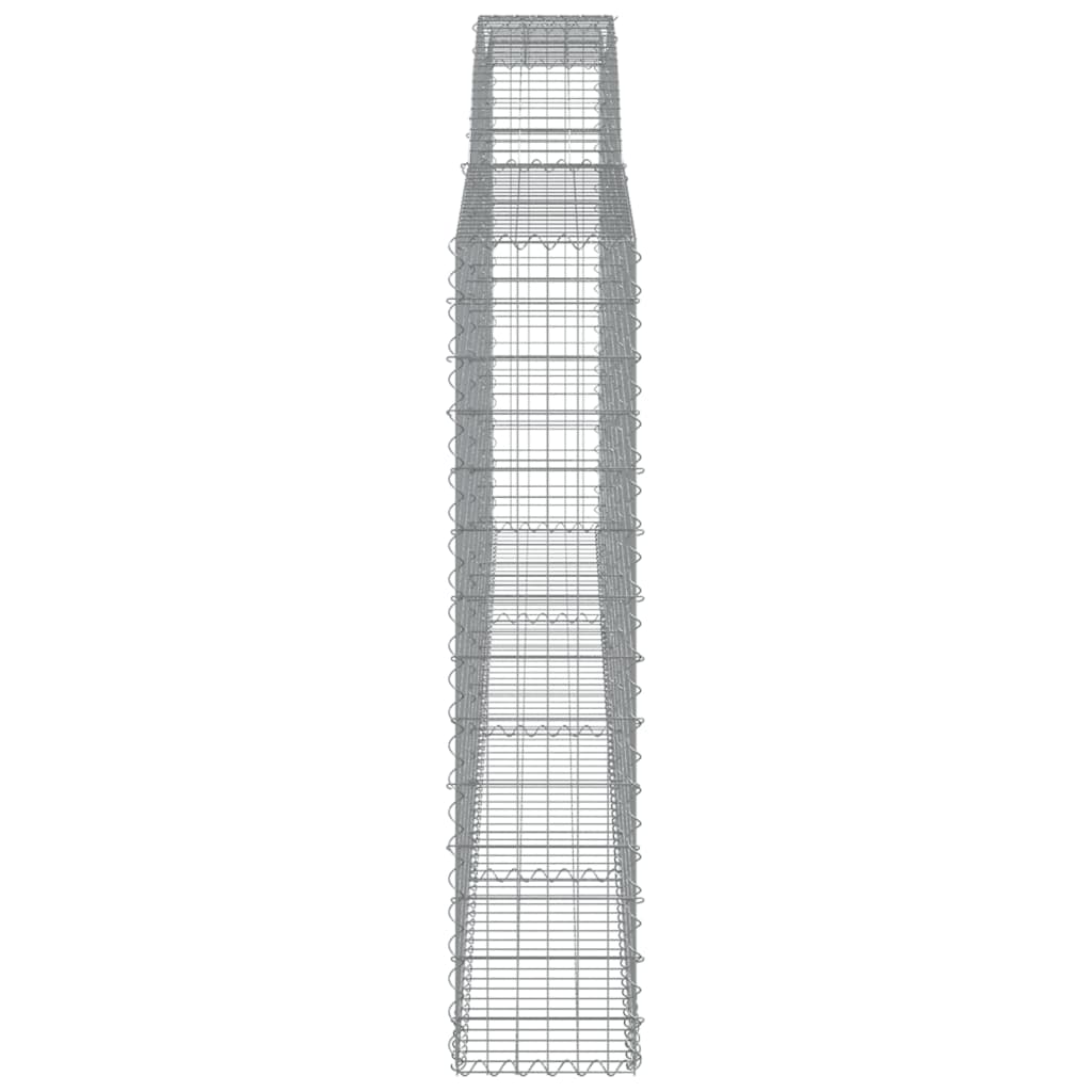 vidaXL Coșuri gabion arcuite 2 buc, 400x30x140/160 cm, fier galvanizat
