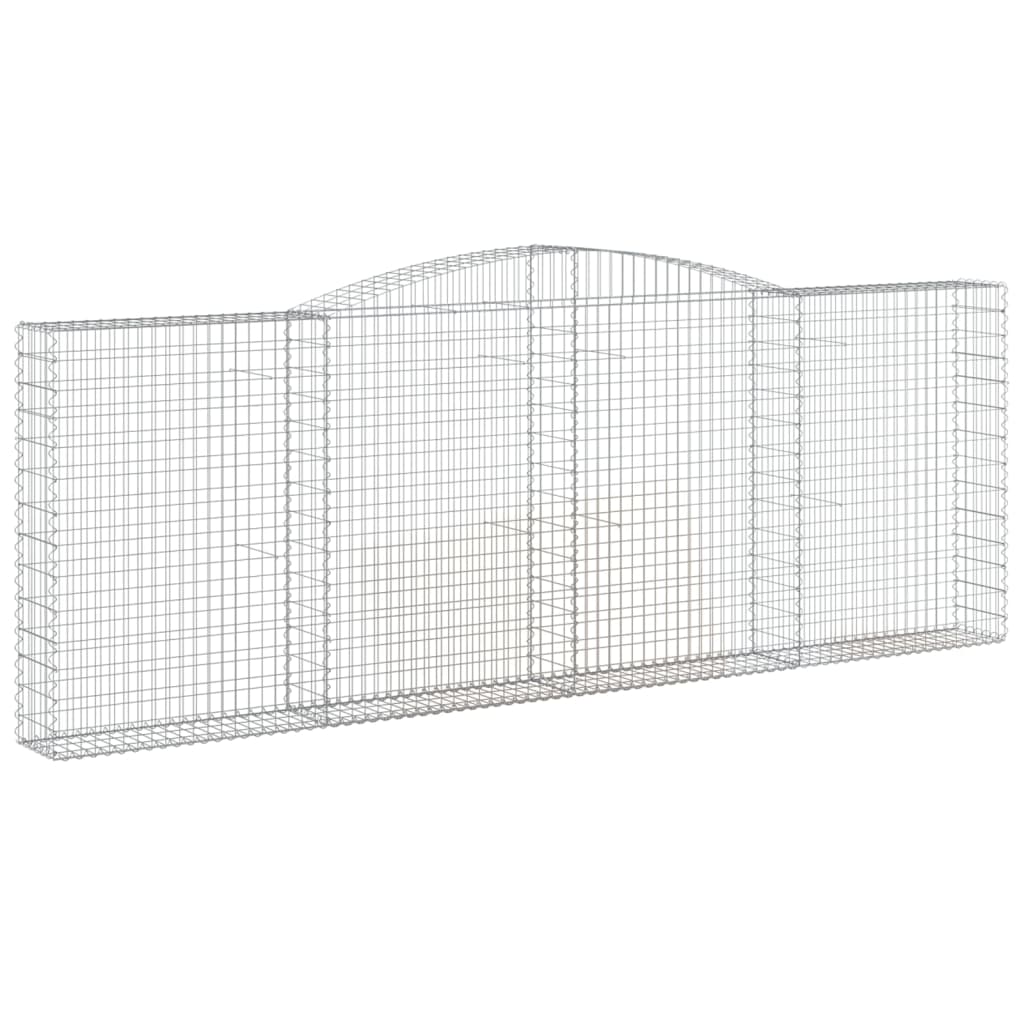 vidaXL Coșuri gabion arcuite 4 buc, 400x30x140/160 cm, fier galvanizat